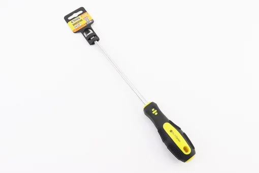 Викрутка магнітна шліцева SL8x200мм ручка з TPR покриттям 48-5820, FIX-702046