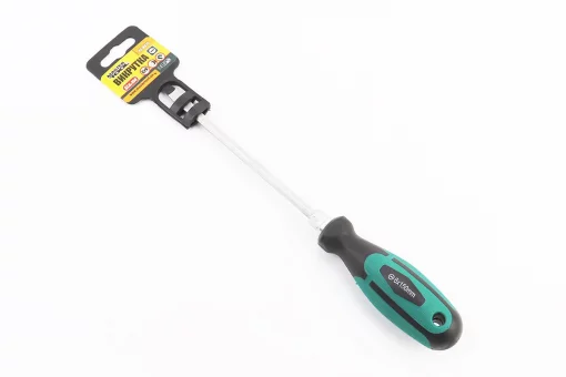 Отвёртка магнитная шлицевая HEX SL6х150мм ручка с TPR покрытием 45-8615, FIX-702051