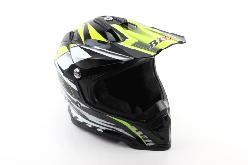 Шолом кросовий/ендуро/АТV BLD-819-7 S (55-56см), ЧОРНИЙ/НЕОНОВО-ЖОВТИЙ, FIX-360021