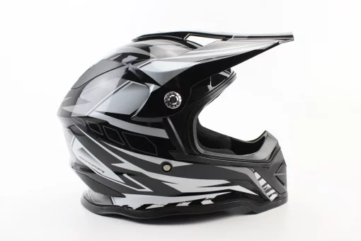 Шолом кросовий/ендуро/АТV BLD-819-7 М (57-58см), ЧОРНО-БІЛИЙ, FIX-360023