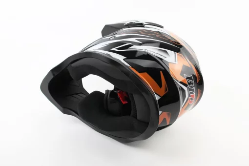 Шолом кросовий/ендуро/АТV BLD-819-7 М (57-58см), ЧОРНО-ПОМАРАНЧЕВИЙ, FIX-360025