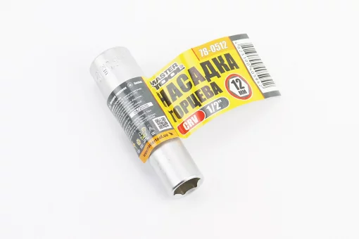 Головка торцевая 6-гранная удлиненная 1/2" 12x78мм CrV 78-0512, FIX-702061