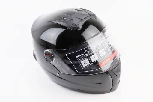 Шлем интеграл, закрытый+очки BLD-М61 S (55-56см), ЧЕРНЫЙ глянец, FIX-360039