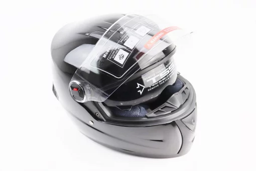 Шлем интеграл, закрытый+очки BLD-М61 S (55-56см), ЧЕРНЫЙ глянец, FIX-360039