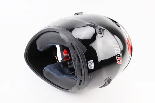 Шлем интеграл, закрытый+очки BLD-М61 S (55-56см), ЧЕРНЫЙ глянец, FIX-360039