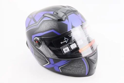 Шлем интеграл, закрытый+очки BLD-М61 М (57-58см), ЧЕРНО-СИНИЙ, FIX-360044