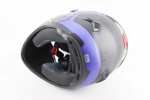 Шлем интеграл, закрытый+очки BLD-М61 М (57-58см), ЧЕРНО-СИНИЙ, FIX-360044