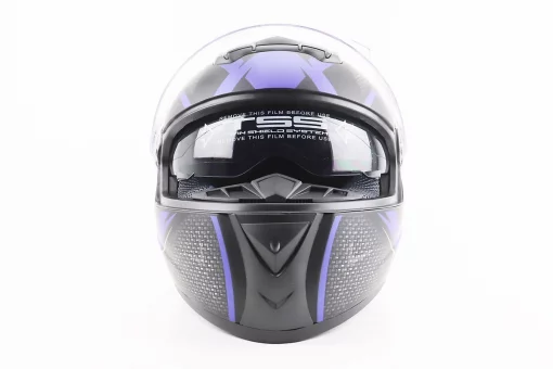 Шлем интеграл, закрытый+очки BLD-М61 М (57-58см), ЧЕРНО-СИНИЙ, FIX-360044