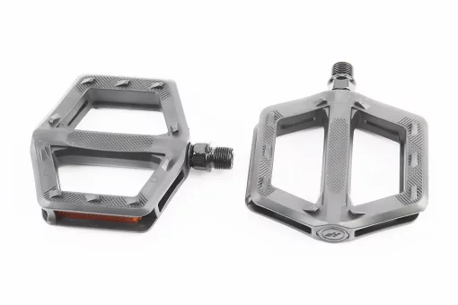 Педали BMX 9/16" (105x102x23mm) пластиковые, чёрные HF-701, FIX-411821