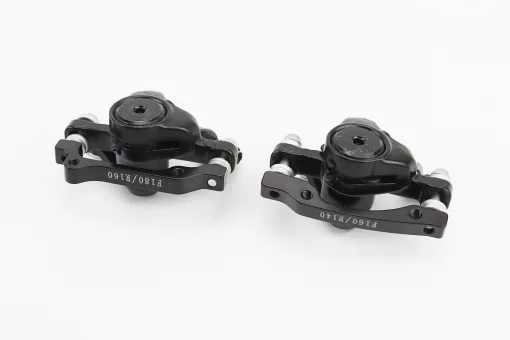 Гальмо Disk-brake переднє (F160/R140мм)+заднє (F180/R160мм), диски 160мм, кріпл. 6 болтів, чорні DX-2018, тип 1, FIX-411828