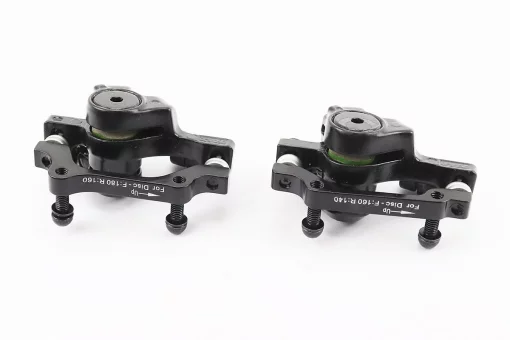 Гальмо Disk-brake переднє (F160/R140мм)+заднє (F180/R160мм), диски 160мм, кріпл. 6 болтів, чорні, FIX-411830