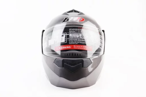 Шлем модуляр, закрытый с откидным подбородком+откидные очки BLD-159 S (55-56см), СЕРЫЙ глянец, FIX-360109
