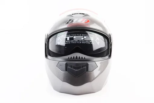 Шлем модуляр, закрытый с откидным подбородком+откидные очки BLD-159 S (55-56см), СЕРЫЙ глянец, FIX-360109