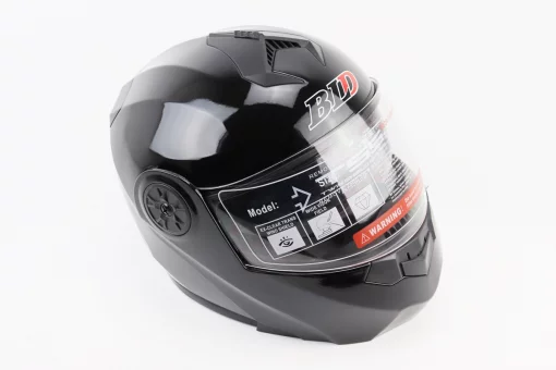 Шлем модуляр, закрытый с откидным подбородком+откидные очки BLD-159 S (55-56см), ЧЕРНЫЙ глянец, FIX-360110