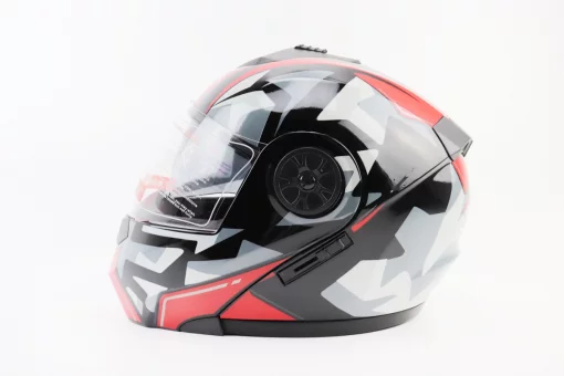 Шлем модуляр, закрытый с откидным подбородком+откидные очки BLD-159 S (55-56см), ЧЕРНО-КРАСНЫЙ, FIX-360112