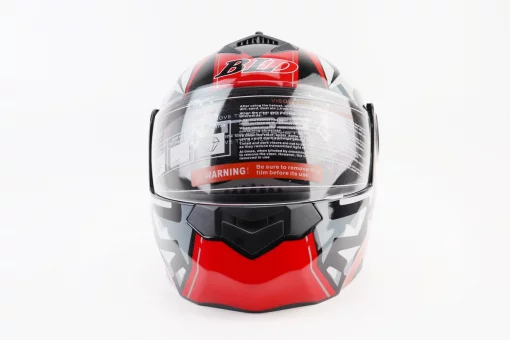 Шлем модуляр, закрытый с откидным подбородком+откидные очки BLD-159 S (55-56см), ЧЕРНО-КРАСНЫЙ, FIX-360112