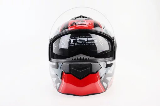 Шлем модуляр, закрытый с откидным подбородком+откидные очки BLD-159 S (55-56см), ЧЕРНО-КРАСНЫЙ, FIX-360112