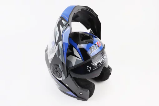Шлем модуляр, закрытый с откидным подбородком+откидные очки BLD-159 S (55-56см), ЧЕРНО-СИНИЙ, FIX-360113
