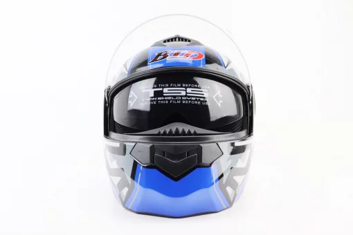 Шлем модуляр, закрытый с откидным подбородком+откидные очки BLD-159 S (55-56см), ЧЕРНО-СИНИЙ, FIX-360113