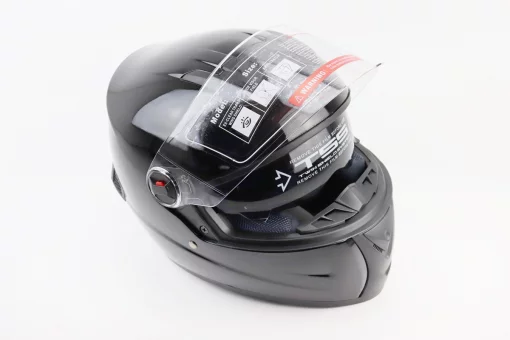 Шлем интеграл, закрытый+очки BLD-М61 М (57-58см), ЧЕРНЫЙ глянец, FIX-360118