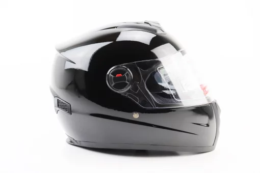 Шлем интеграл, закрытый+очки BLD-М61 М (57-58см), ЧЕРНЫЙ глянец, FIX-360118