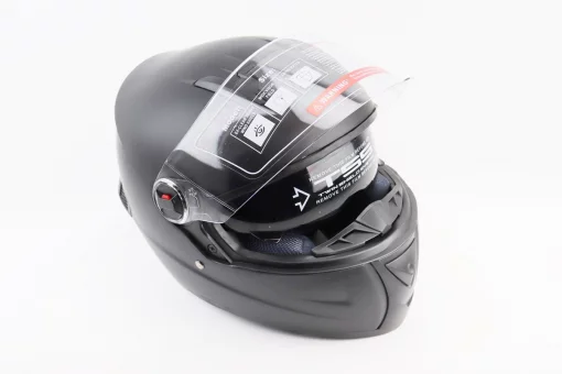 Шлем интеграл, закрытый+очки BLD-М61 М (57-58см), ЧЕРНЫЙ матовый, FIX-360119