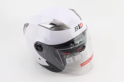 Шлем открытый+откидные очки BLD-708 М (57-58см), БЕЛЫЙ глянец, FIX-360199