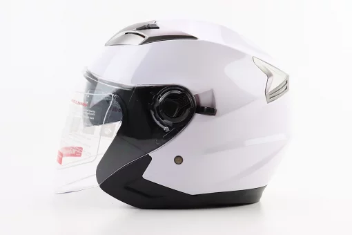 Шлем открытый+откидные очки BLD-708 М (57-58см), БЕЛЫЙ глянец, FIX-360199