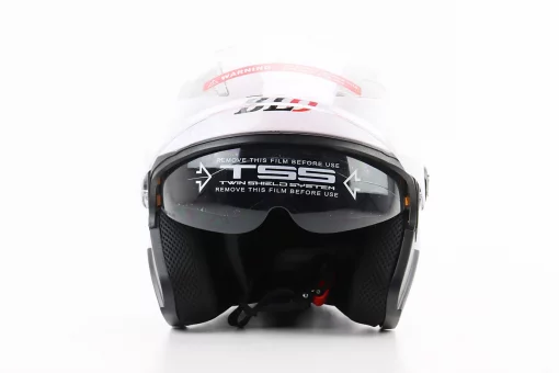 Шлем открытый+откидные очки BLD-708 М (57-58см), БЕЛЫЙ глянец, FIX-360199