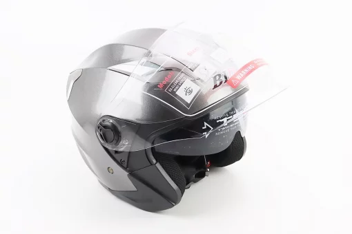 Шлем открытый+откидные очки BLD-708 М (57-58см), СЕРЫЙ глянец, FIX-360200