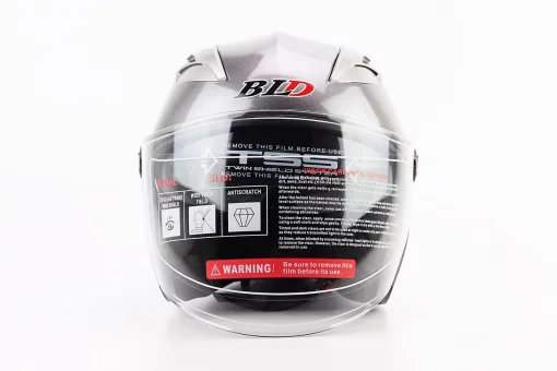 Шлем открытый+откидные очки BLD-708 М (57-58см), СЕРЫЙ глянец, FIX-360200