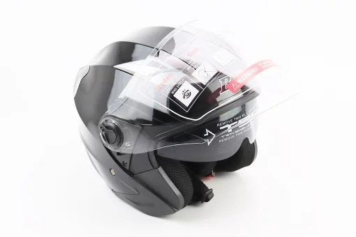 Шлем открытый+откидные очки BLD-708 М (57-58см), ЧЕРНЫЙ глянец, FIX-360201