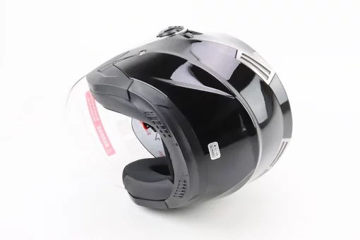 Шлем открытый+откидные очки BLD-708 М (57-58см), ЧЕРНЫЙ глянец, FIX-360201