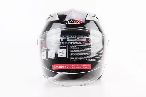 Шлем открытый+откидные очки BLD-708 М (57-58см), ЧЕРНЫЙ глянец, FIX-360201