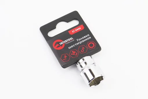 Головка торцева 6-гранна 1/4" 14мм CrV ET-0444, FIX-702128