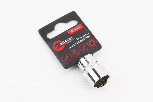 Головка торцева 6-гранна 3/8" 15мм CrV ET-0415, FIX-702134
