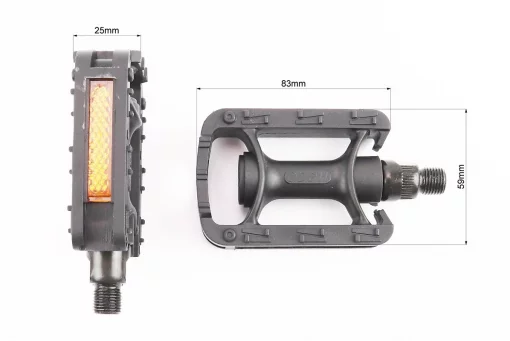 Педали CHILD 1/2" (95x59x21mm) пластиковые, чёрные WP-128, FIX-411949