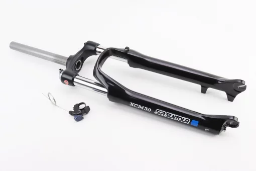 Вилка 26" амортизаційна, без різьби 1-1/8" (28,6мм), шток 240мм, з ходом 100мм, Disk-brake, пружинно-оливна, виносний Lockout,