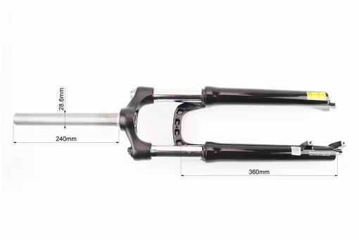 Вилка 26" амортизаційна, без різьби 1-1/8" (28,6мм), шток 240мм, з ходом 100мм, Disk-brake, пружинно-оливна, виносний Lockout,