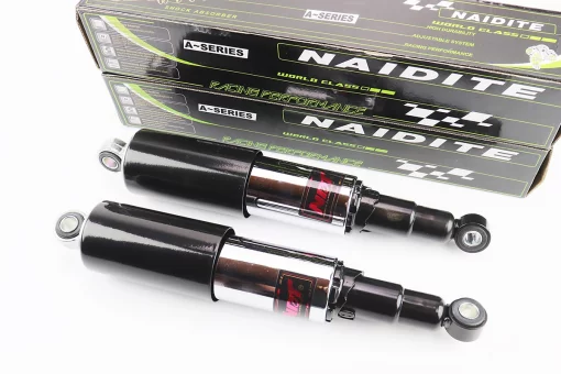 Амортизатор задній 320mm * d60mm (втулка 12mm / втулка 12mm) закритий регулир., чорний к-кт 2шт, FIX-343120