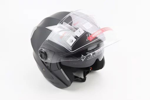 Шлем открытый+откидные очки BLD-708 М (57-58см), ЧЕРНЫЙ матовый, FIX-360202