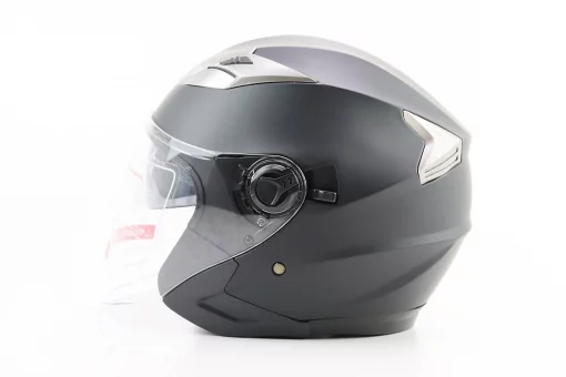 Шлем открытый+откидные очки BLD-708 М (57-58см), ЧЕРНЫЙ матовый, FIX-360202