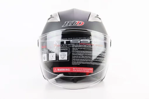 Шлем открытый+откидные очки BLD-708 М (57-58см), ЧЕРНЫЙ матовый, FIX-360202