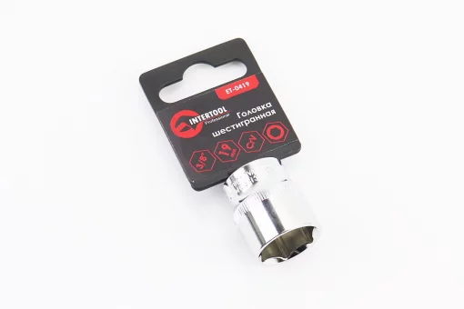 Головка торцева 6-гранна 3/8" 19мм CrV ET-0419, FIX-702136