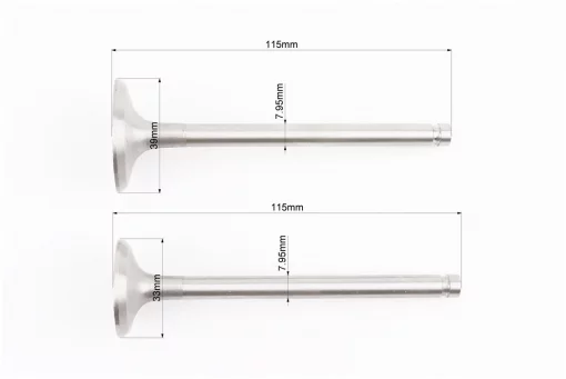 Клапан впускной (h-115; D-39; d-7,95), выпускной (h-115; D-33; d-7,95) к-кт R185N/R190N/R192N, FIX-999556