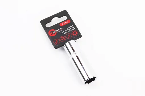 Головка торцева 6-гранна подовжена 3/8" 15мм CrV ET-0425, FIX-702155