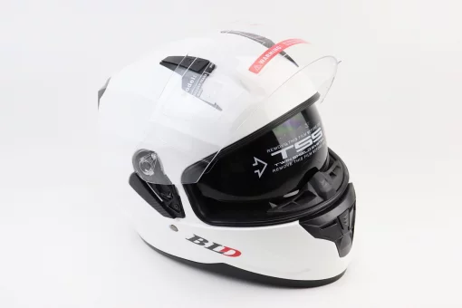 Шлем интеграл, закрытый (сертификация DOT)+откидные очки BLD-M67 М (57-58см), БЕЛЫЙ глянец, FIX-360280