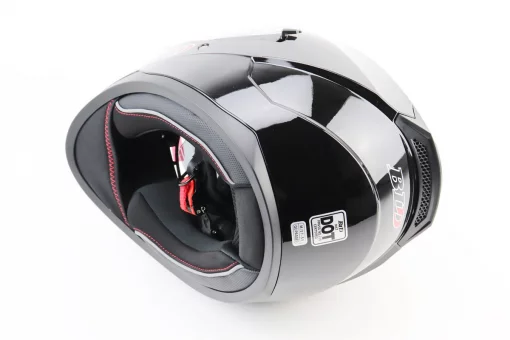 Шлем интеграл, закрытый (сертификация DOT)+откидные очки BLD-M67 М (57-58см), ЧЕРНЫЙ глянец, FIX-360282