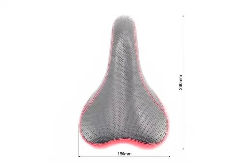 Сидіння MTB 260x160мм, чорно-червоне CORRADO 6690, FIX-406246