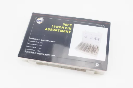 Набор шплинтов с кольцом (L-36,5;d-4,8, L-44,5;d-6,4, L-44,5;d-8, L-45;d-11) 4 вида, 50шт, FIX-605032